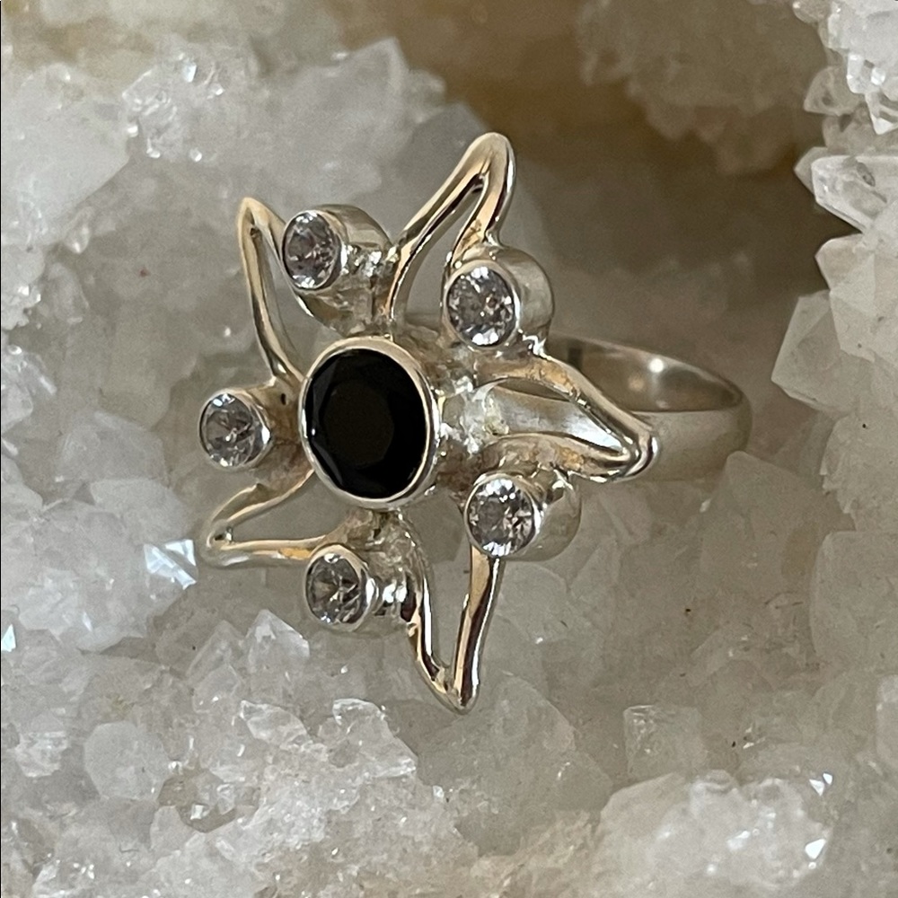⭐️ Black Onyx Sterling Silver Ring - Picture 2 of 10